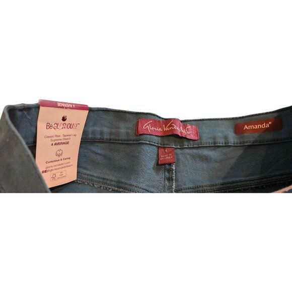 Gloria Vanderbilt Amanda Jeans Classic Rise Tapered Leg Stretch Blue Sz 4 NWT - Picture 8 of 14